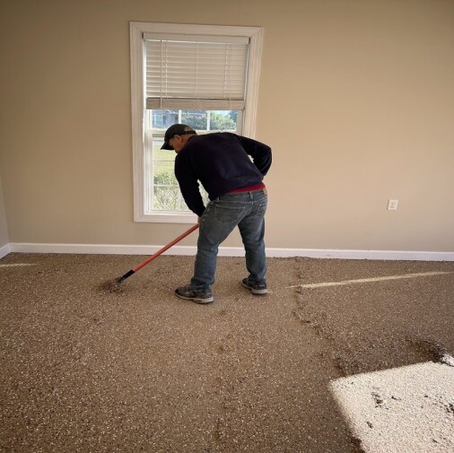 Floor Scrapper to scrape up loose flakes