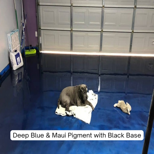 Deep Blue & Maui Metallic Pigment with Black Base