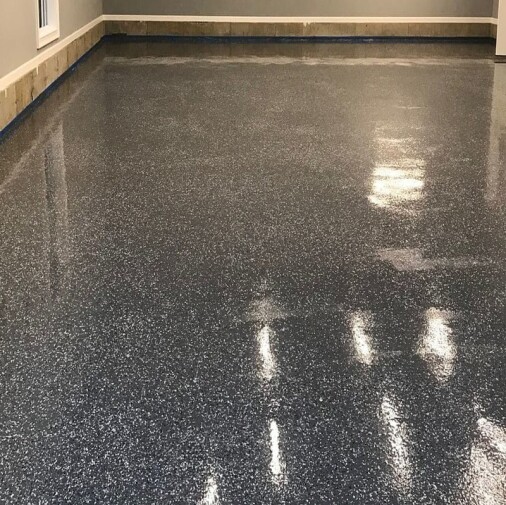 6009 Epoxy Garage- Dark Gray, Medium Flake Broadcast