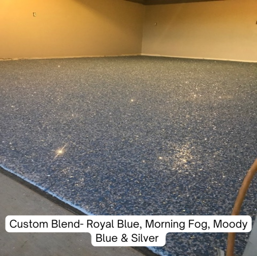 Custom Moody Blue 1/4 Inch Flake Blend