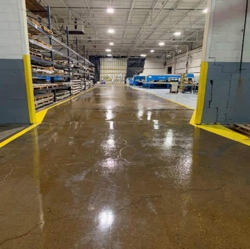 6009 Epoxy Protects Metal Pressing Plant Floor - Clear
