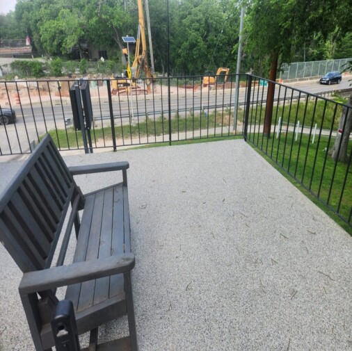 HyperREZ Epoxy Outdoor Porch - Clear Epoxy with Full Flake Broadcast