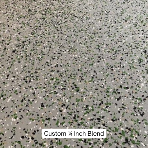 Custom Green Black 1/4 Inch Flake Blend