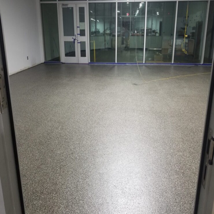 Aspartic 100 Polyaspartic- Clear Polyaspartic over Full Flake Broadcast