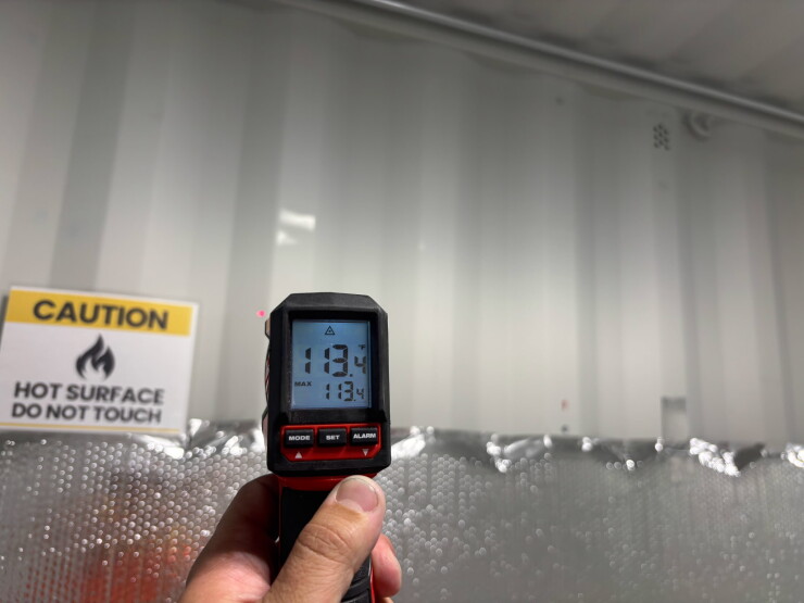 113°F Inside (White Tarp Outside 87°F)