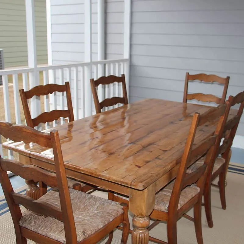 5500 Clear Polyaspartic Refinishes European Wood Pine Table 5500 Clear Polyaspartic Refinishes European Wood Pine Table