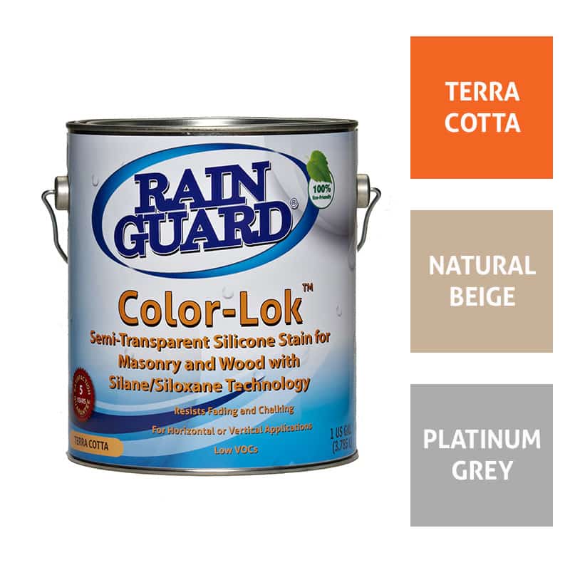 Rainguard Color-lok Semi-transparent Color Masonry & Wood Stain Pre-mixed colors