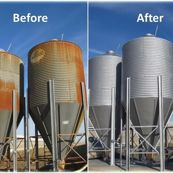 E100 Urethane Primer Finish Coat for Rusty Steel, Galvanized Steel, Metal, Aluminum Surfaces Before After