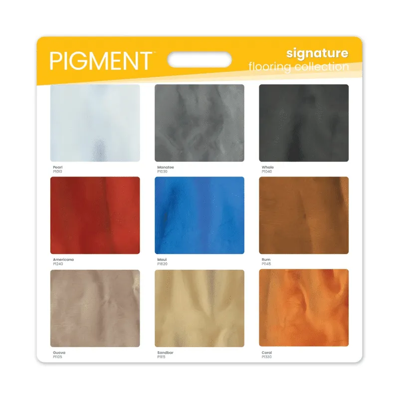 metallic pigment display board - 9 colors displayed