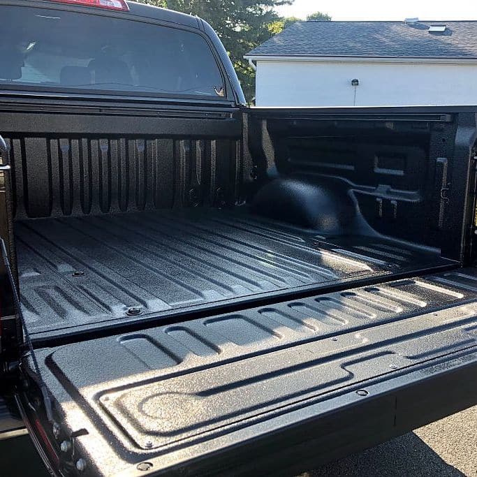 5500 Fast Set Polyaspartic Black Color applied with HVLP Sprayer Truck Bedline 5500 Fast Set Polyaspartic Black Color applied with HVLP Sprayer Truck Bedline