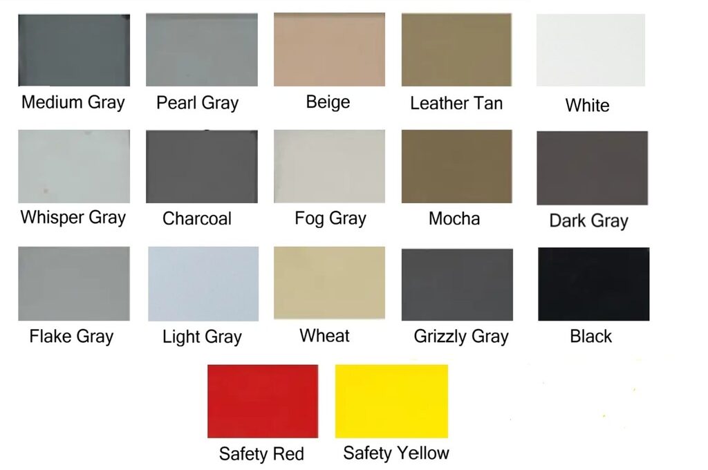 ASTC Updated Color Chart -17 Colors Pigment Epoxy Polyaspartic