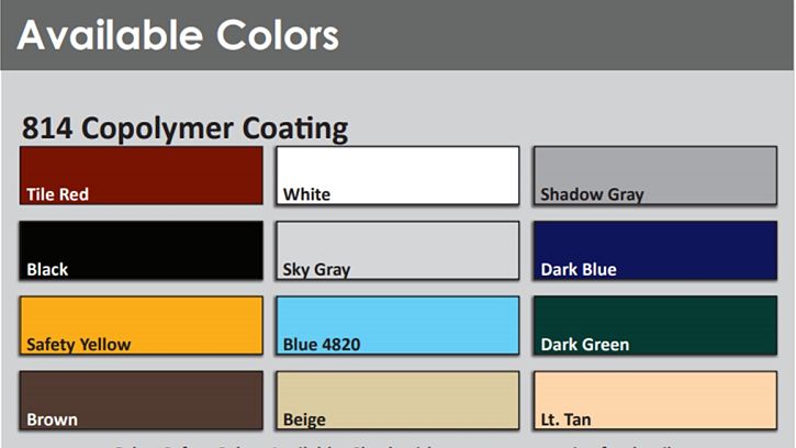 E814CP Co Polymer Roof Coating Color Chart E814CP Co Polymer Roof Coating Color Chart