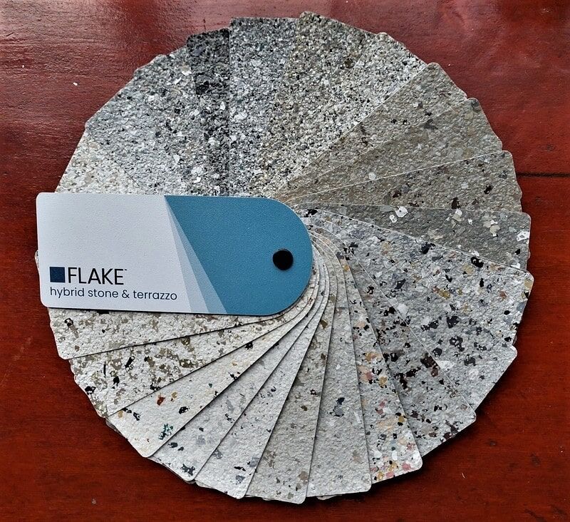 Terrazzo and Hybrid Stone Flake Fan Deck Terrazzo and Hybrid Stone Flake Fan Deck