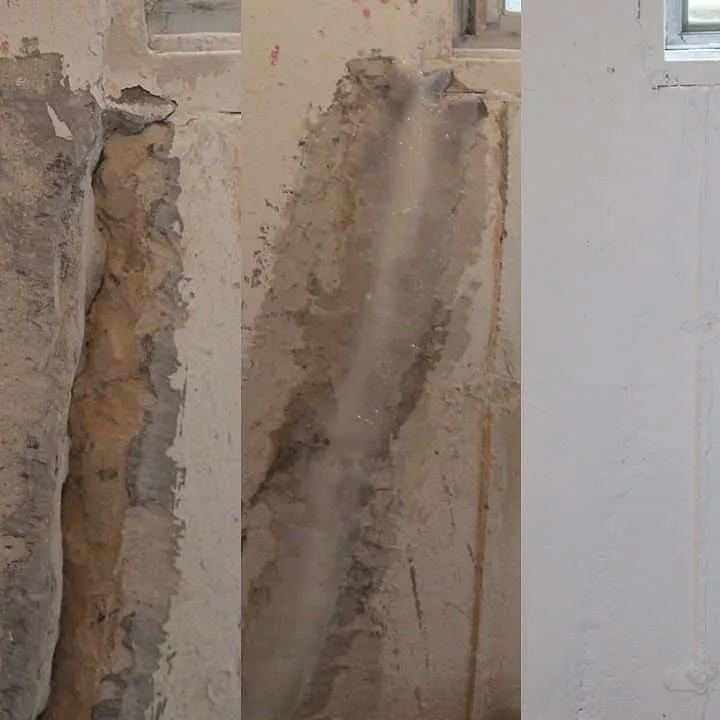 830 Polyurea vertical crack repair