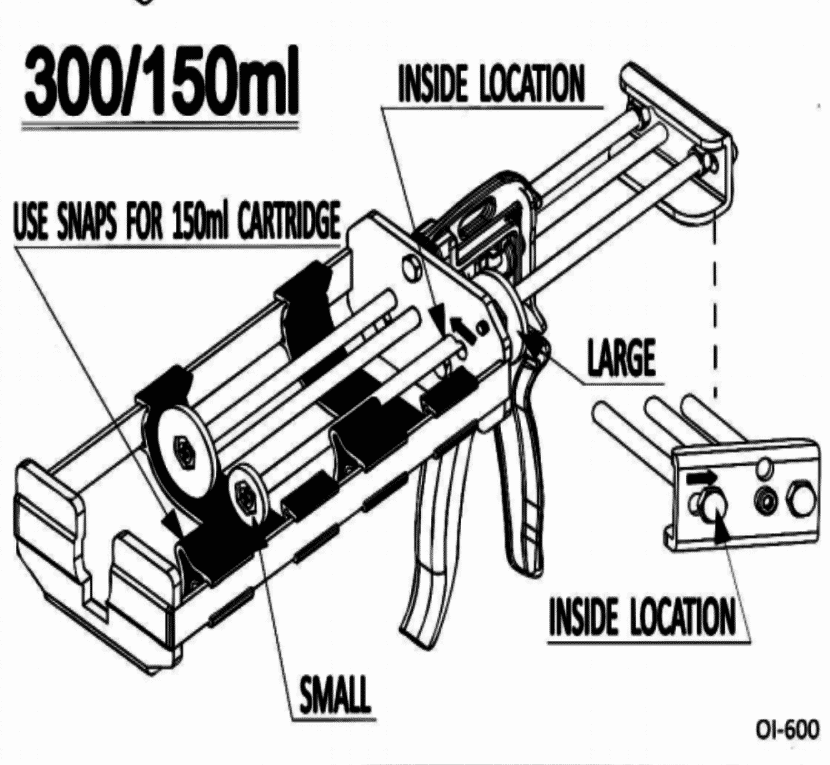 DC600 Dual Cartridge Gun 300 ml x 150 ml