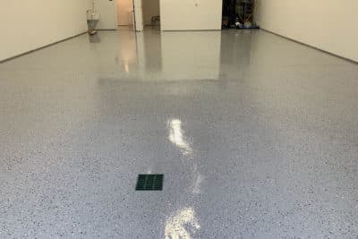 Machine Shop Concrete Floor protected with 6009 Epoxy 5500 Polyaspartic