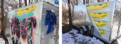 Winter Graffiti Tags and Removal