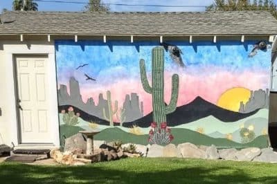 VandlGuard IsoFree Urethane Anti-Graffiti Matte Coating Protects Garage Mural