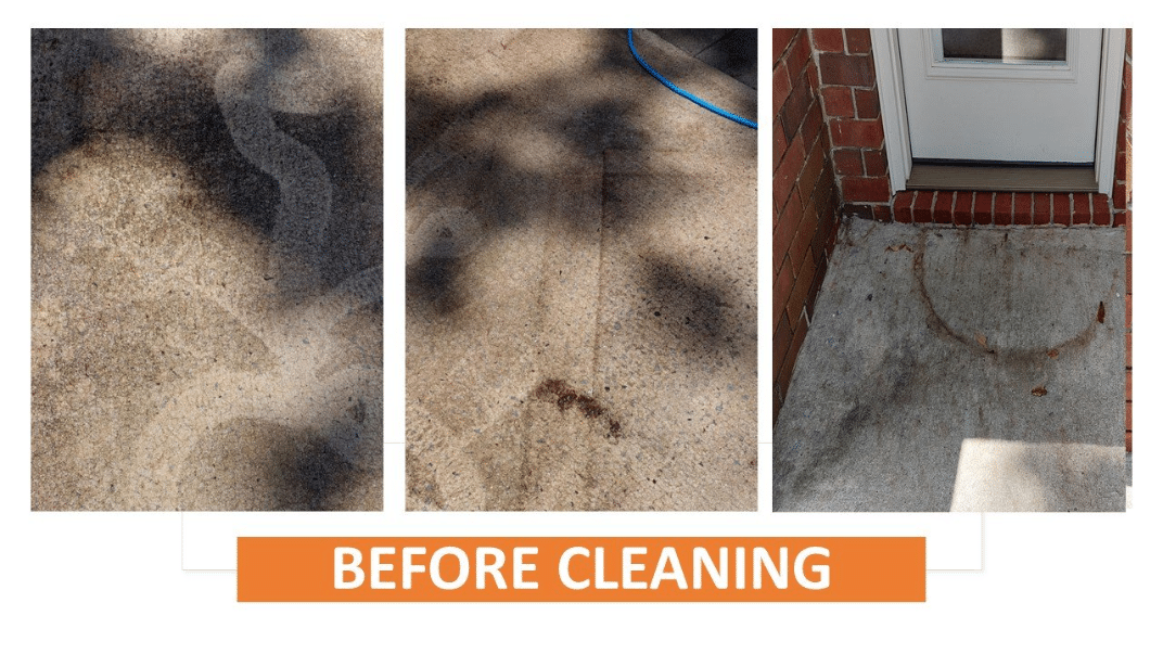 Before Cleaning Concrete Patio World's Best Detergent Cleaner