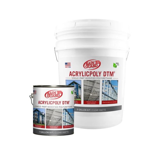acrylicpoly dtm² acrylic modified polyurethane waterproofer & primer | flexible | metal concrete masonry wood plastic | non yellowing