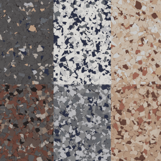 Outdoor UV Stable Factory Blend Flakes | For Epoxy, Polyaspartic, Urethane Coatings | 24 Colors