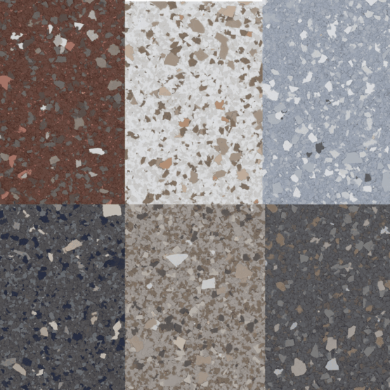 Outdoor UV Stable Multi-Size Flake Blends | For Epoxy, Polyaspartic, Urethane Coatings | 12 Colors