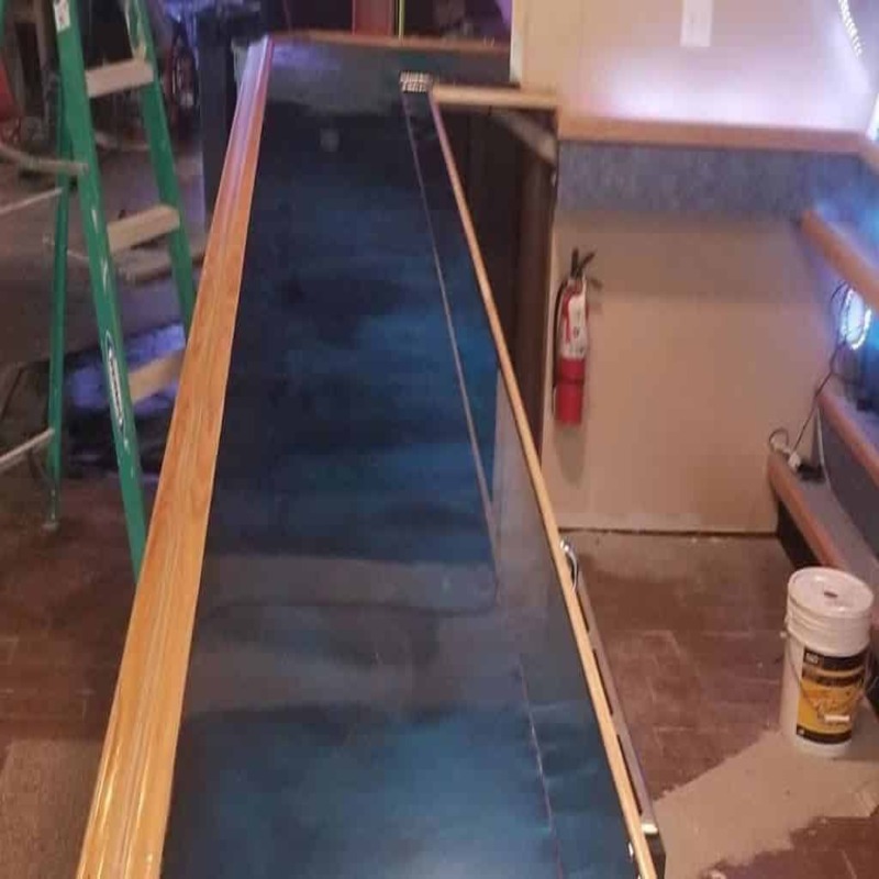 HyperREZ Epoxy Wood Countertop- Black Epoxy with Metallic System
