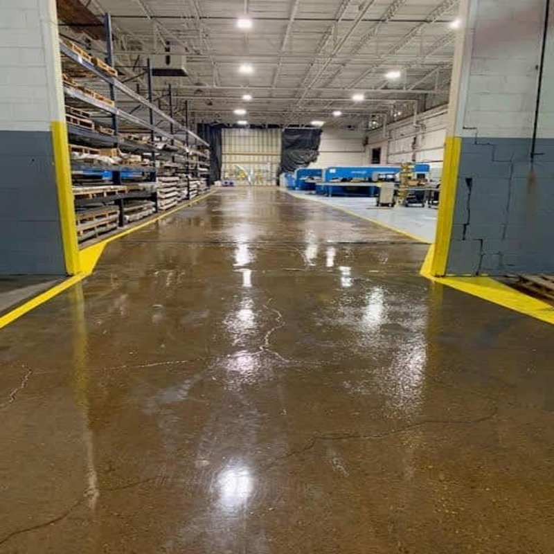 6009 Epoxy Protects Metal Pressing Plant Floor - Clear