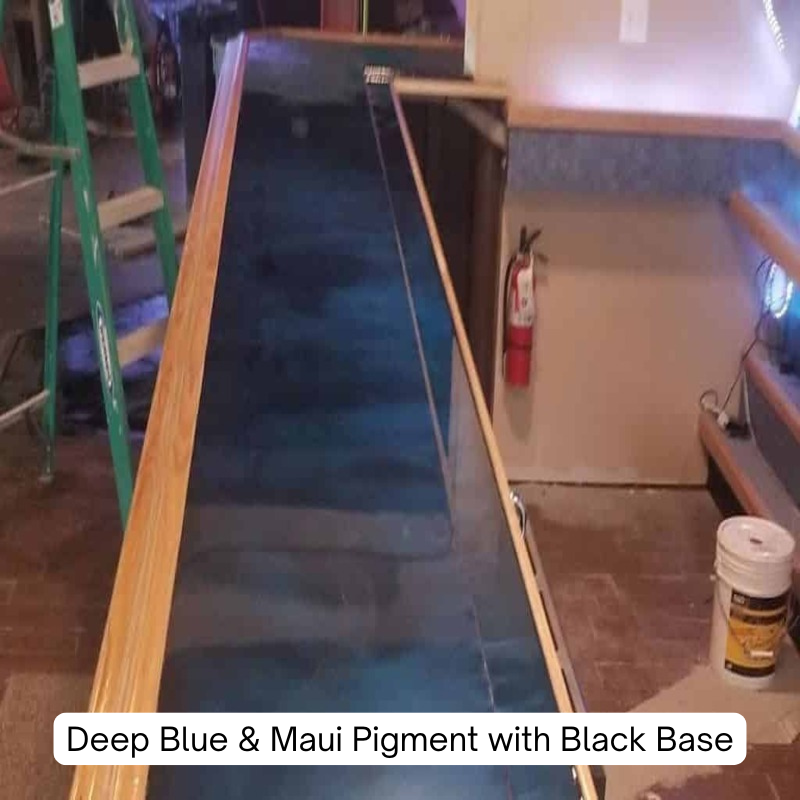 Deep Blue & Maui Metallic Pigment with Black Base