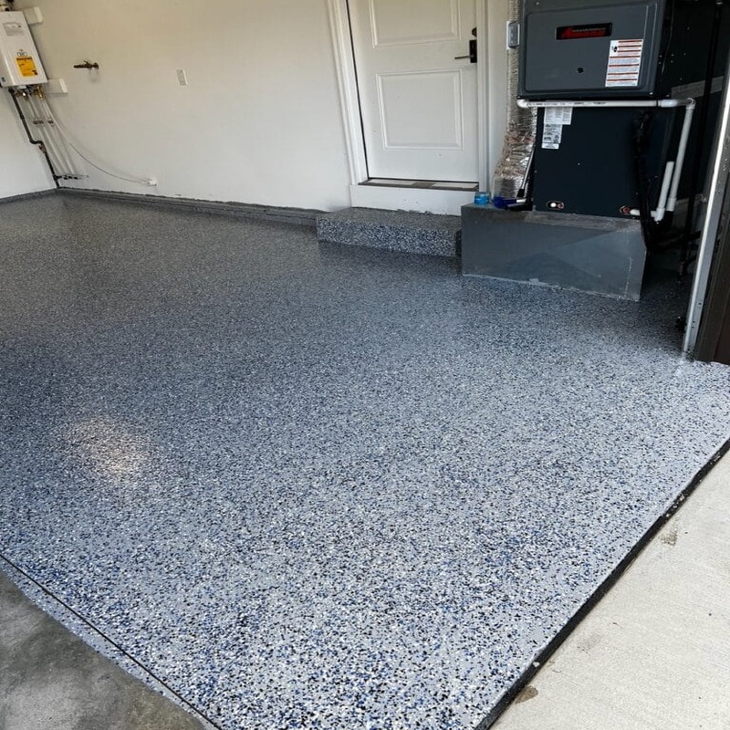 E707HB Epoxy Garage - Medium Gray with Heavy Flake Broadcast