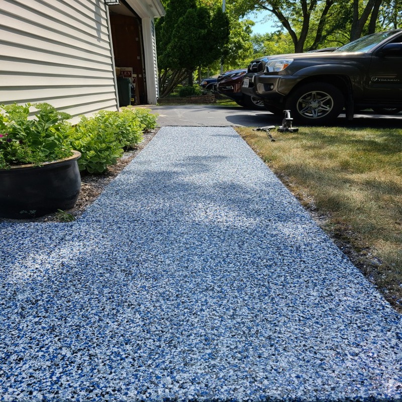 DT-454 Epoxy Walkway - Sky Blue Epoxy with Full Flake Broadcast