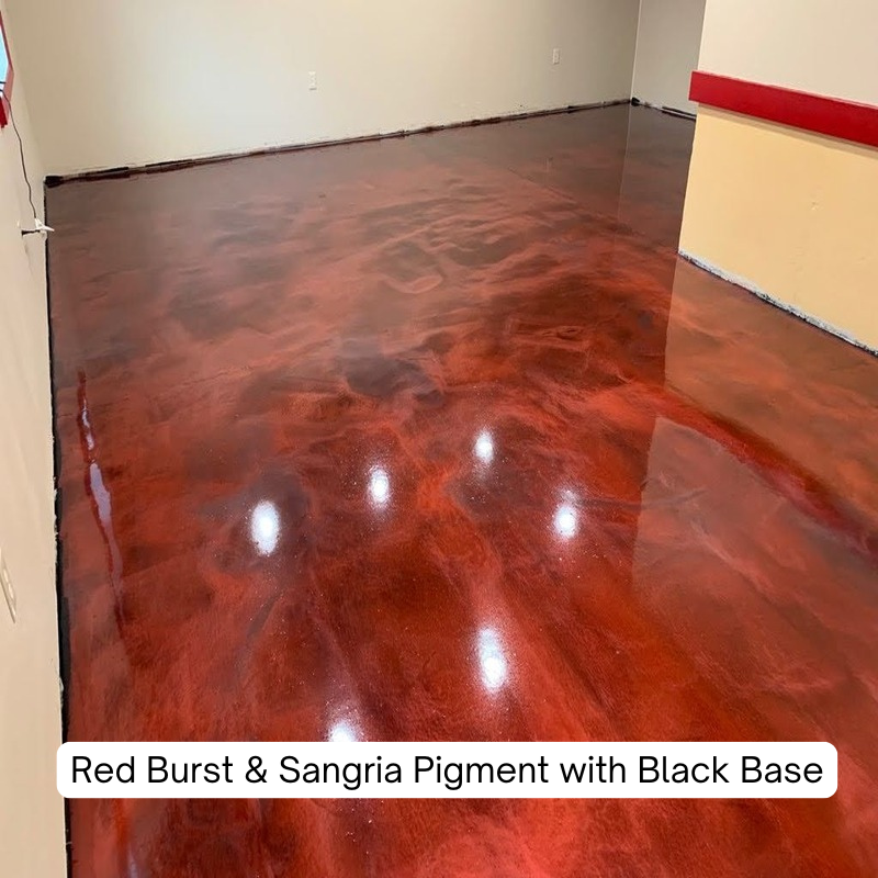 Red Burst & Sangria Metallic Pigment with Black Base