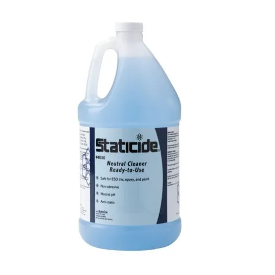 Gallon jug of Staticide neutral cleaner solution