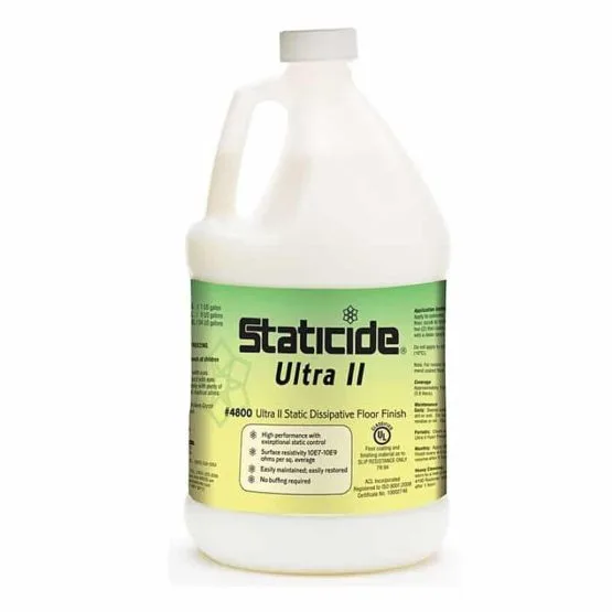 Staticide Ultra II floor finish gallon container