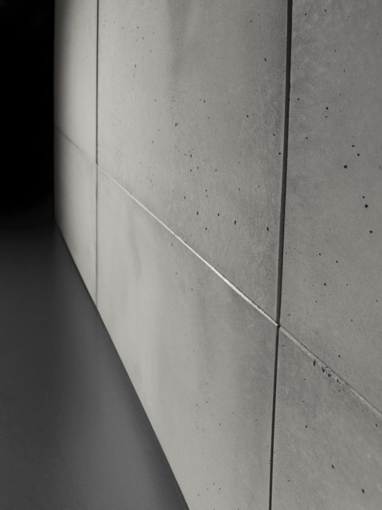 Close-up of modern concrete wall panels