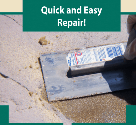 Applying patch to cracked concrete surface